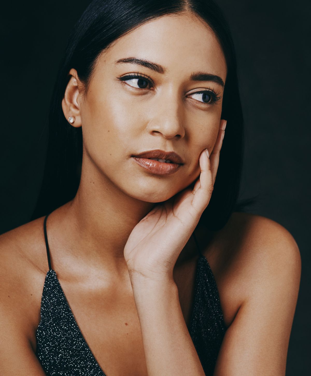 Portrait of a woman with stylish hairstyle.