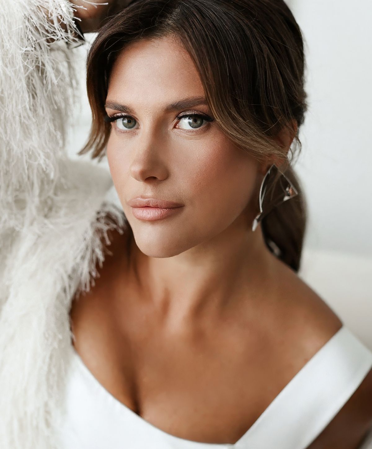 Portrait of a woman with stylish hairstyle.