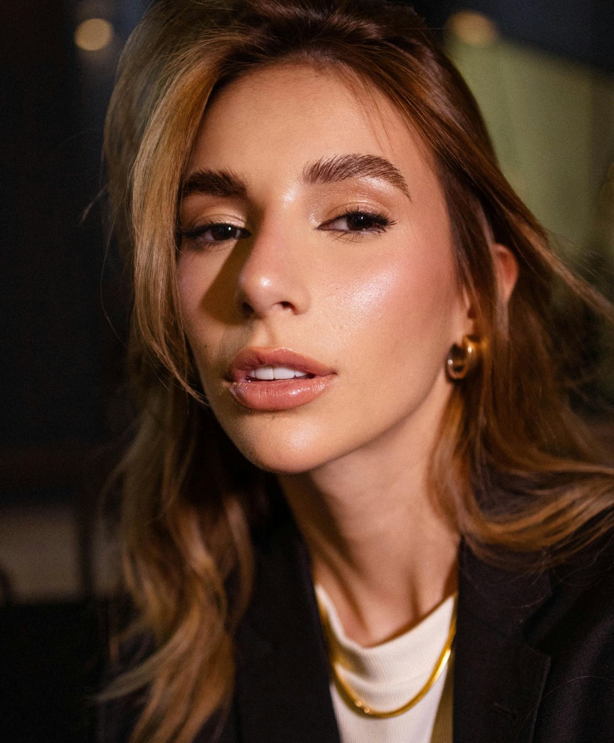 Portrait of a woman with stylish hairstyle.