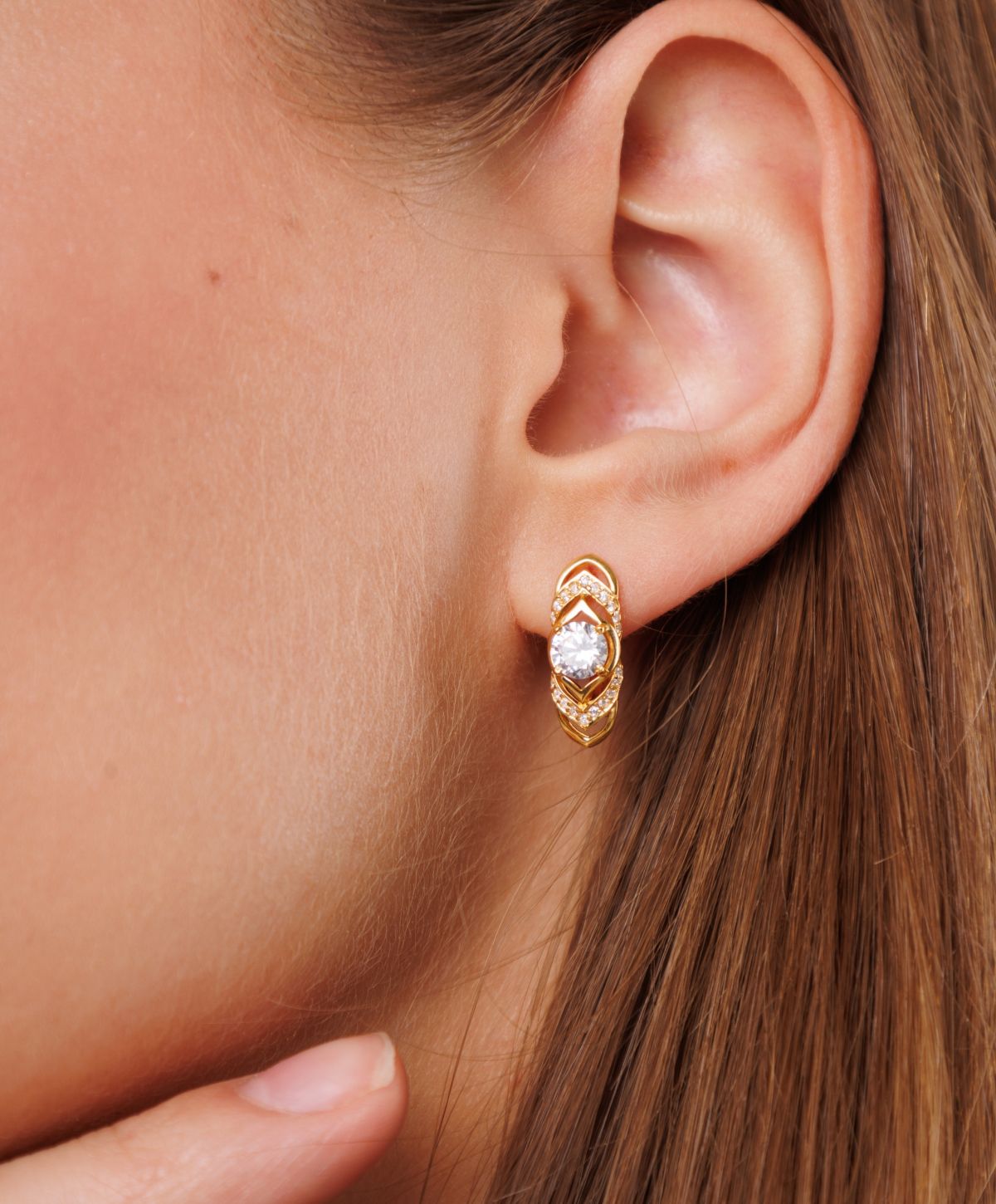 Close-up portrait of a thoughtful woman.
