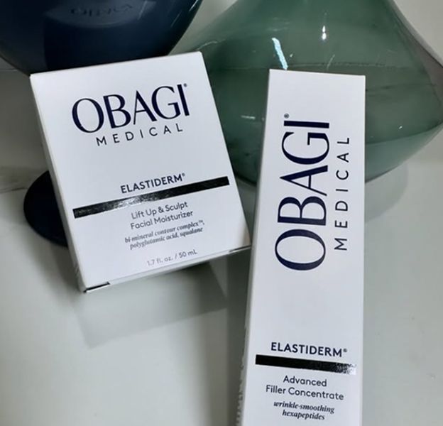 Obagi Medical skincare products on a table.